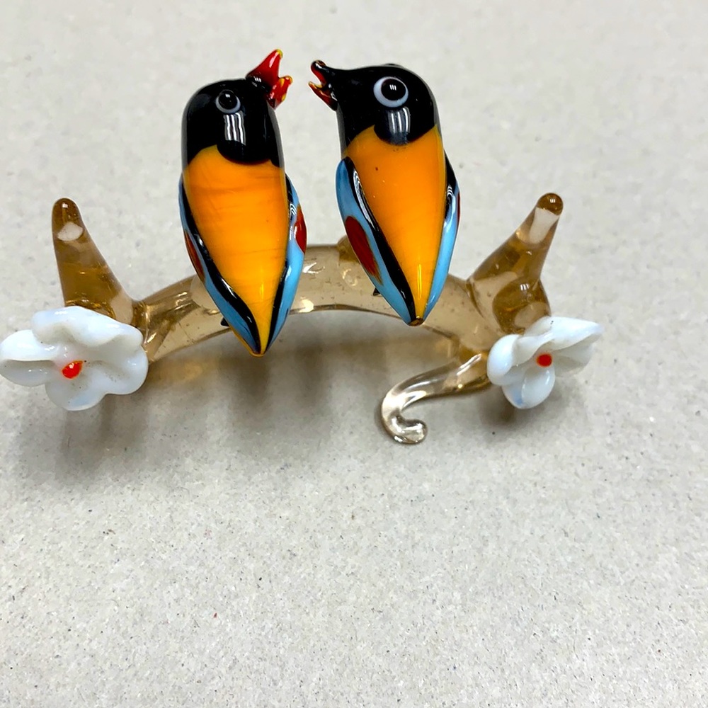 Hand blown “Birds on a Branch”